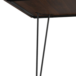 Sunvega Handcrafted Modern Industrial Walnut Veneer Dining Table for 6