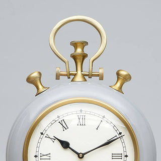 Sunvega Grey Gold Accent Table Clock Aluminum Desk Clock 10x3x14 Inches