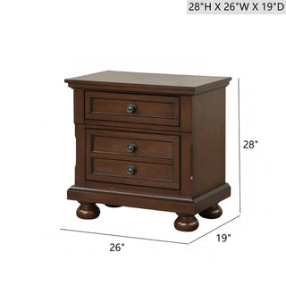 Sunvega Gray Modern Nightstand with Full Extension Drawers and Felt-Lined Top