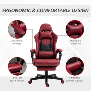 Sunvega Ergonomic High Back Racing Gaming Chair with Lumbar Support and Footrest