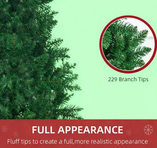 Sunvega Pencil Artificial Xmas Tree with Faux Snow Flocked Full Branch Tips Flame-retardant