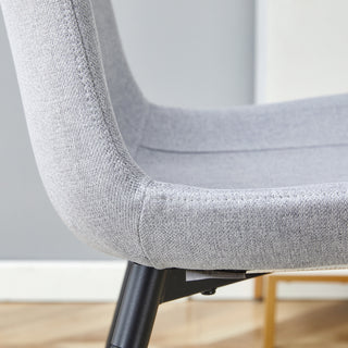 Sunvega Light Gray Artificial Leather Dining Chair with Curved Widened Cushion Design