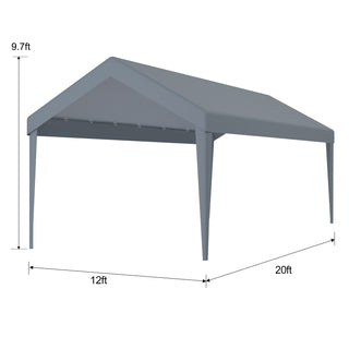 Sunvega 12x20ft Waterproof UV Protected Carport Canopy Cover with 76 Elastic Buckles