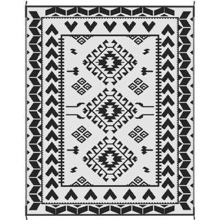 Sunvega Reversible Outdoor Rug with Protective Coating and Strap Stakes for Patio