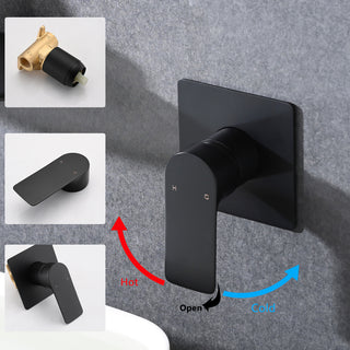 Sunvega Wall Mount Waterfall Bathtub Faucet with Single Handle and Matte Black Finish