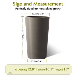Sunvega 2 Pack Tall 21.7 Inch Crack-Resistant UV-Resistant Matte Planter Box for Indoor Outdoor