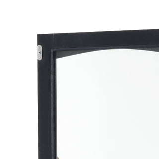Sunvega Modern 63 Inch Tall Bathroom Storage Cabinet with Glass Doors and Two Drawers