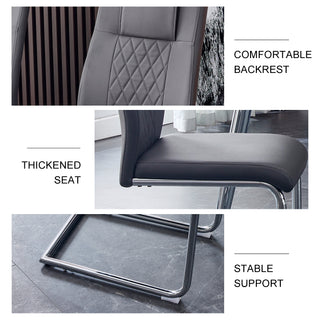 Sunvega Modern Gold Legged Upholstered Dining Chairs with PU Seat for Kitchen