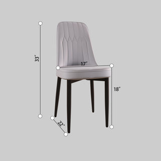 Sunvega Modern PU Leather Dining Chairs with Thick Soft Cushions and Black Metal Legs
