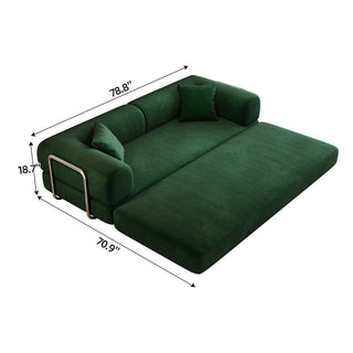 Sunvega Modular Sectional Sofa Bed with Pillow Back Support Armrest in Corduroy Fabric