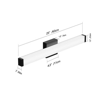 Sunvega 41 Inch LED Vanity Light Bar with Matte Black Finish for Bathroom Mirror
