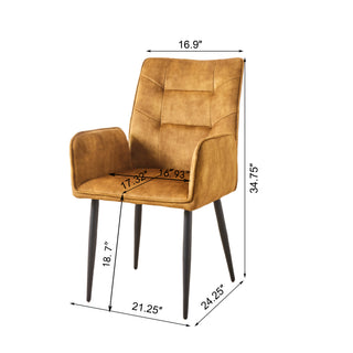 Sunvega Modern Velvet Dining Chairs with Soft Cushioned Seats and Iron Frames