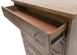 Sunvega Taupe 5-Drawer Chest with Rustic Casual Style and Easy Care