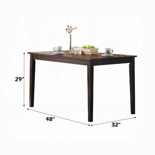 Sunvega Espresso Finish Transitional Rectangular Wooden Dining Table