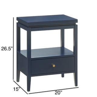 Sunvega Vintage Green 1-Drawer Nightstand with Spacious Shelf and Gold Pull