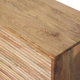 Sunvega Solid Mango Wood Nordic Chest with 4 Drawers and Storage Shelves