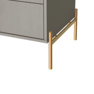 Sunvega Modern Nightstand in Off White with Two Full Extension Drawers