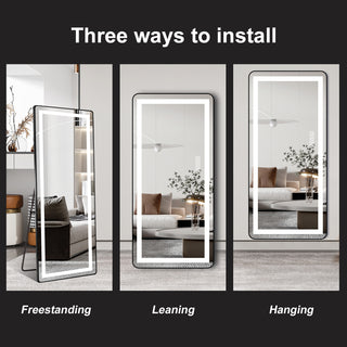 Sunvega 64x21 Inch Full Length Vertical LED Mirror with Bracket and Dimming