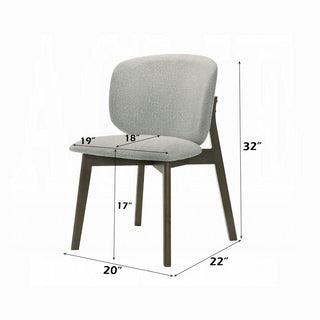 Sunvega Casual Style Dining Chairs with Gray Chenille Upholstery and Curved Backrest