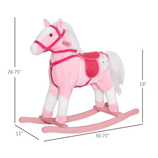Sunvega ASTM-F963 Certified Spring Rocking Horse with Plush Fabric and Animal Sounds