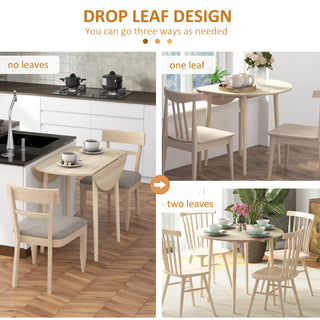 Sunvega 35" Drop Leaf Folding Kitchen Table with Solid Wood Legs for Small Spaces