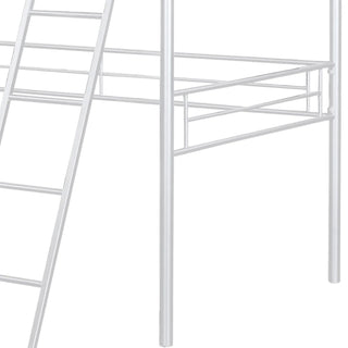 Sunvega Contemporary Style Twin Loft Bed With Open Area Underneath Metal Frame