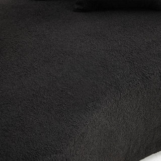Sunvega Modern Curved Loveseat Sofa with Medium-Firm Cushion and Durable Teddy Fabric