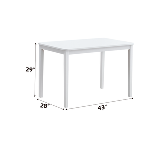 Sunvega White and Gray Finish 5 Piece Dining Set with Rectangular Table