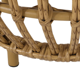 Sunvega Boho Handcrafted Rattan Coffee Table with Faux Weave for Outdoor Decor