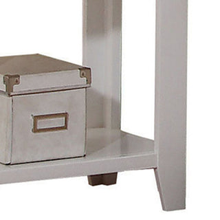 Sunvega Transitional White Nightstand with Drawer and Bottom Shelf for Bedroom