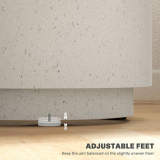 Sunvega Lightweight Imitation Terrazzo Accent Table with Adjustable Feet Cream White