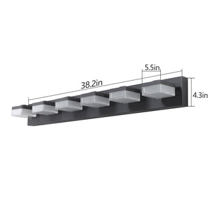 Sunvega Exclusive Original Design 4 Lights Bathroom Vanity Fixture in Matt Black
