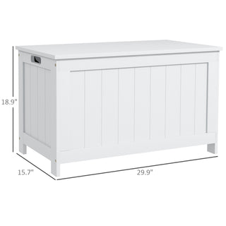 Sunvega Wooden Storage Chest with Safety Hinges and Side Handles White