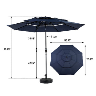 Sunvega 15-Foot Rectangular Outdoor Umbrella with Crank for Patio and Garden