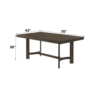Sunvega Weathered Oak Finish Dining Table with Sleek Wood Veneer and Robust Construction