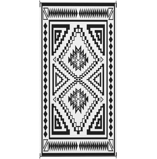 Sunvega Reversible Outdoor Rug with Protective Coating and Strap Stakes for Patio