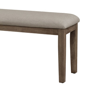 Sunvega Gray Fabric Upholstered 1pc Bench with Wood Frame for Dining Room