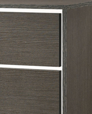 Sunvega Modern Gray Oak Chest with Five Spacious Drawers and Acrylic Trim