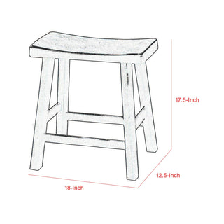 Sunvega 18 Inch Counter Height Stool Set Of 2 with Curved Saddle Seat and Foot Rails