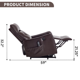 Sunvega Single Motor Power Lift Recliner Chair with Massage and Heat for Elderly
