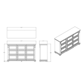 Sunvega Contemporary Dresser with Spacious Drawers and Geometric Design Legs