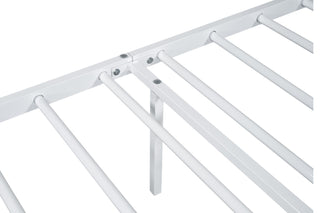Sunvega Contemporary Full Size Metal Bed with Full Metal Construction and White Finish