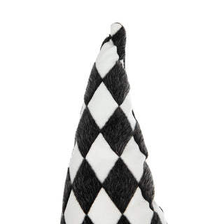 Sunvega Handcrafted 4.3x4x26.8 Inch Fabric Sitting Black Gnome With Broomstick