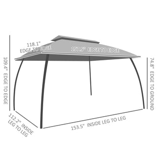 Sunvega Outdoor Gazebo Canopy Shelter with Vented Roof and Protective Netting