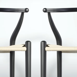 Sunvega Natural Ash Wishbone Counter Stool with Hand Woven Paper Cord Seat
