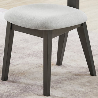 Sunvega Set of 2 Light Gray Fabric Upholstered Dining Chairs with Gray Wood Frame