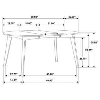 Sunvega Thomson Dark Walnut Oval Extension Leaf Dining Table with Removable Leaf