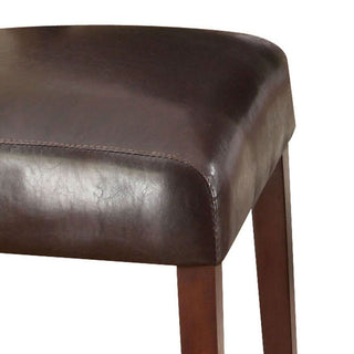Sunvega Espresso Faux Leather and Walnut Finish Tufted Back Dining Chairs
