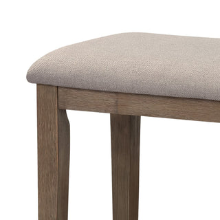 Sunvega Rectangular Solid Wood Bench with Fabric Upholstered Seat and Chamfered Legs