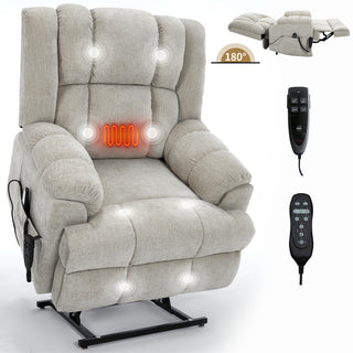 Sunvega Dual Motor Lift Recliner Chair with Massage Lumbar Heat and Power Remote